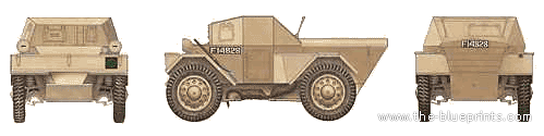 Daimler Dingo Mk.IA tank - drawings, dimensions, figures