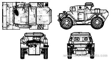 Танк Daimler Dingo Mk.II Armoured Car - чертежи, габариты, рисунки