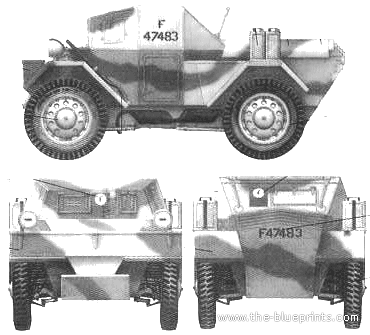 Daimler Dingo Mk Ib Scout Car tank - drawings, dimensions, figures