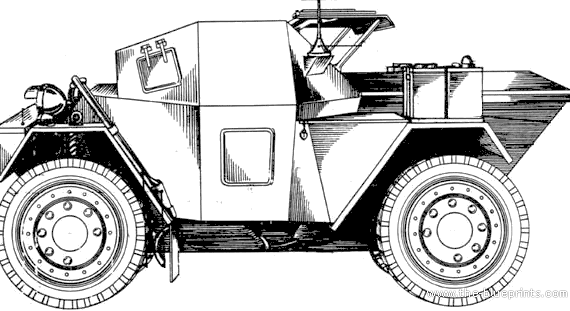 Танк Daimler Dingo Scout Mk. II (1942) - чертежи, габариты, рисунки
