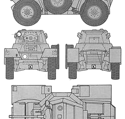 Танк Daimler Mk.II - чертежи, габариты, рисунки