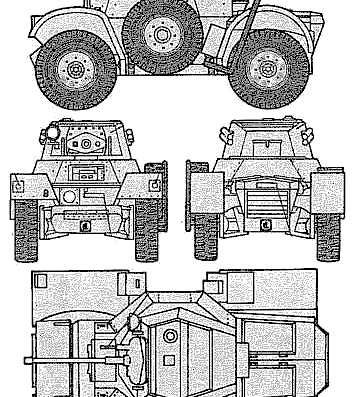 Танк Daimler Mk.II Armoured Car - чертежи, габариты, рисунки