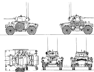 Tank Daimler Mk.I Scout Car - drawings, dimensions, figures