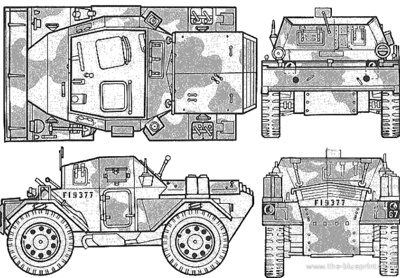 Танк Daimler Mk. II Scout Car (1944) - чертежи, габариты, рисунки