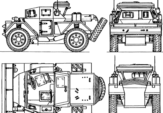 Daimler Scout Car tank - drawings, dimensions, figures