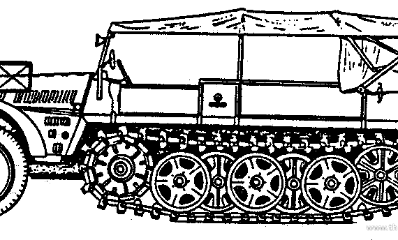 Tank Demag Sd.Kfz. 10 - drawings, dimensions, figures