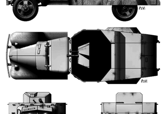 Танк Dodge Armoured Car - чертежи, габариты, рисунки