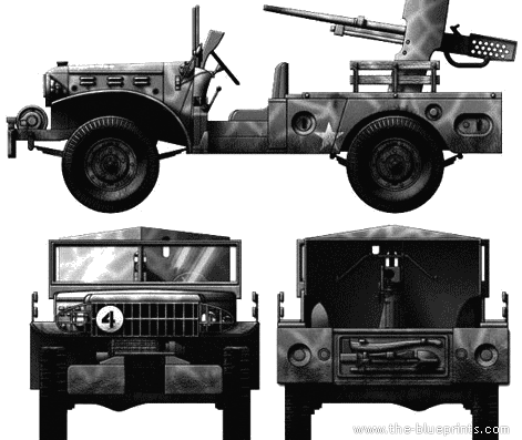Танк Dodge M6 with 3.7cm Gun - чертежи, габариты, рисунки
