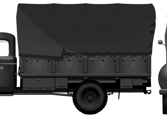 Tank Dodge T-110 L-5 D60L, 3-ton 4x2 (1942) - drawings, dimensions, figures