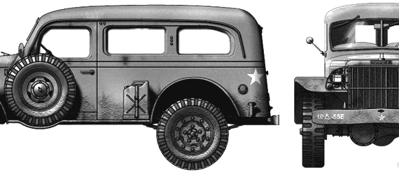 Танк Dodge WC-53 Carryall - чертежи, габариты, рисунки