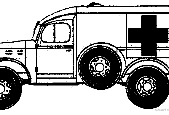Танк Dodge WC54 Ambulance - чертежи, габариты, рисунки