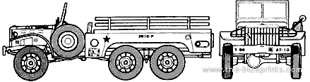 Танк Dodge WC 62 6x6 - чертежи, габариты, рисунки