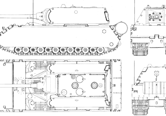 Tank E-100 Maus - drawings, dimensions, figures