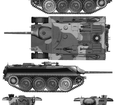 Танк E-10 Entwicklungsfahrzeug - чертежи, габариты, рисунки