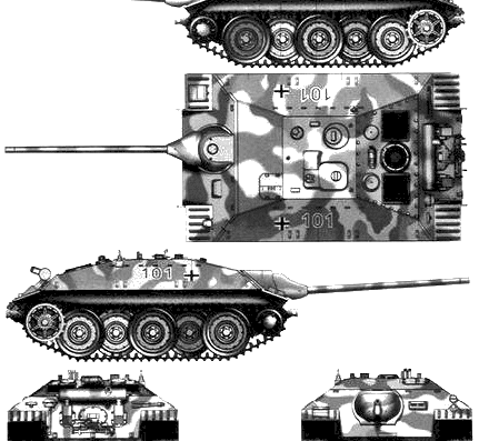 Танк E-25 Entwicklungsfahrzeug - чертежи, габариты, рисунки