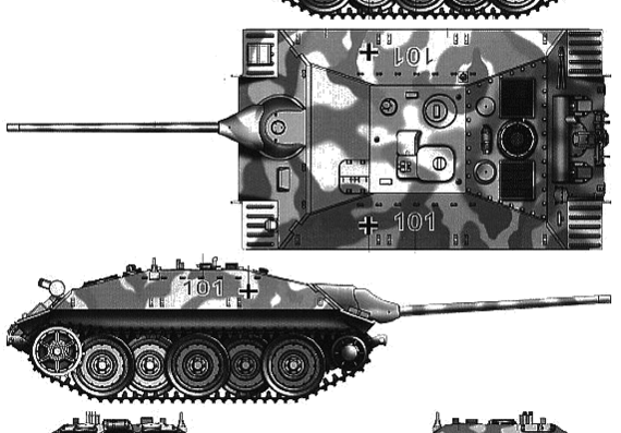 Танк E-25 Panzerjager - чертежи, габариты, рисунки