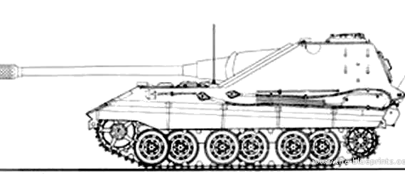Танк E-50 Panzerjager 128 mm KwK 44 - чертежи, габариты, рисунки