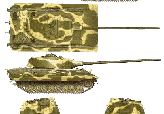 Tank E-75 Tiger IIC - drawings, dimensions, figures