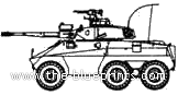 Танк EE-9 Cascavel - чертежи, габариты, рисунки