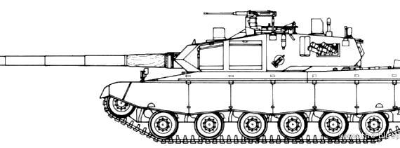 Tank EE-T2 Osorio - drawings, dimensions, figures