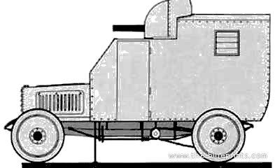 Танк Ehrardt Gun-Car - чертежи, габариты, рисунки
