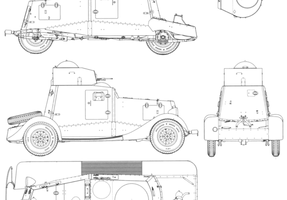 Танк FAI-M Armored Car - чертежи, габариты, рисунки