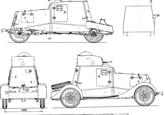 FAI M tank - drawings, dimensions, figures