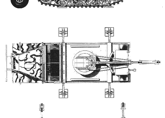 Танк FAMO Sd.Kfz. 9-1 18T + 6T Bilstein Crane - чертежи, габариты, рисунки