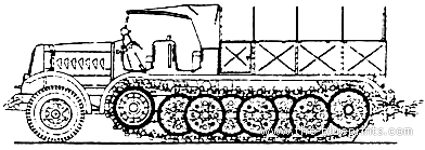 Tank FAMO Sd.Kfz. 9 - drawings, dimensions, figures