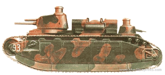 Tank FCM 2C Char - drawings, dimensions, figures