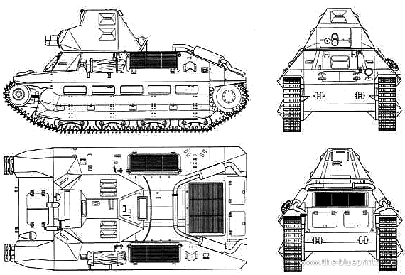 Tank FCM 36 (France) - drawings, dimensions, figures