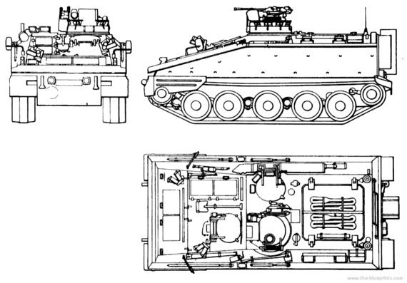 Танк FV-103 Spartan - чертежи, габариты, рисунки