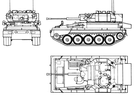 Танк FV-107 Scimitar - чертежи, габариты, рисунки