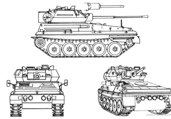 Танк FV101 Scorpion Combat Vehicle Reconnaissance - чертежи, габариты, рисунки
