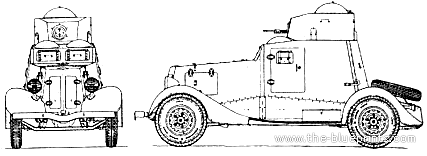 Tank Fai-M Armoured Car - drawings, dimensions, pictures