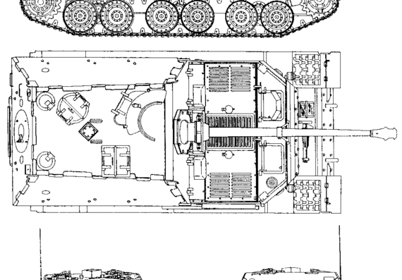 Ferdinand tank - drawings, dimensions, figures