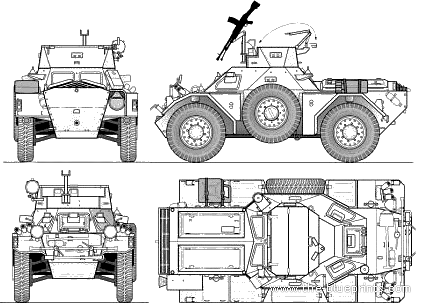 Танк Ferret Mk 1.5 - чертежи, габариты, рисунки