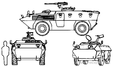 Танк Fiat 6614G 4X4 - чертежи, габариты, рисунки