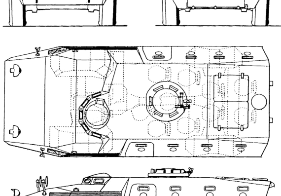 Танк Fiat 6614 APC - чертежи, габариты, рисунки