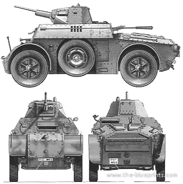 Tank Fiat AB41 - drawings, dimensions, figures