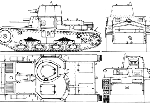 Танк Fiat M11-39 - чертежи, габариты, рисунки