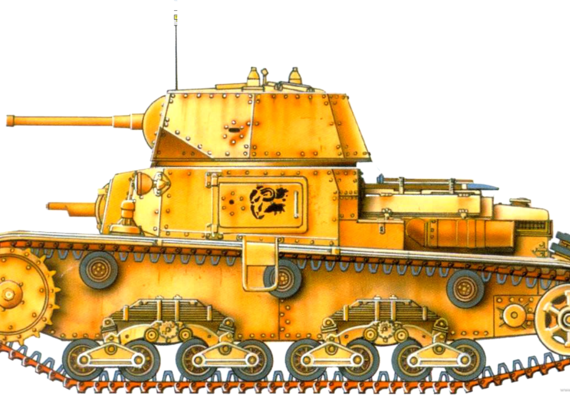 Tank Fiat M14-41 - drawings, dimensions, figures