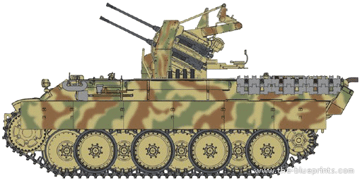 Танк Flak Panther Ausf.D - чертежи, габариты, рисунки