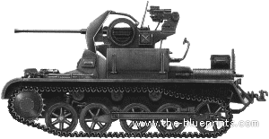 Танк Flak Panzer 1A - чертежи, габариты, рисунки