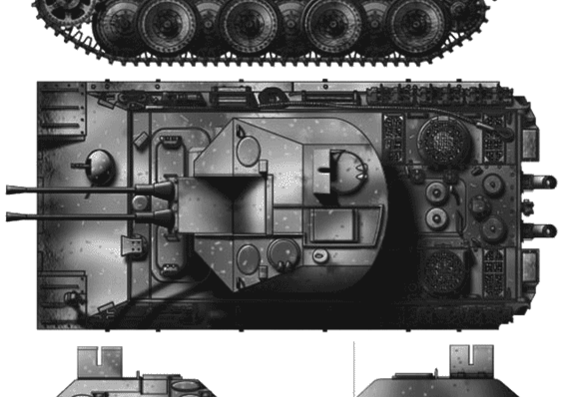 Танк Flakpanzer V Ausf.G Coelian - чертежи, габариты, рисунки