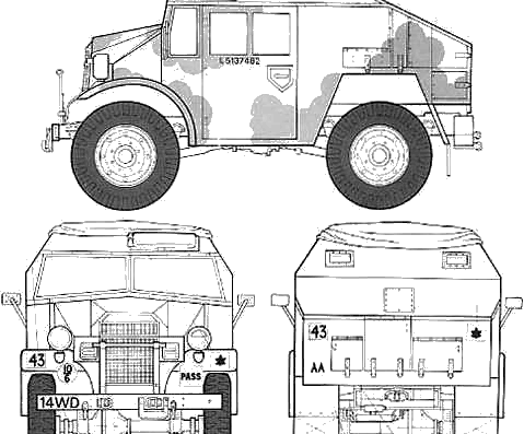 Танк Ford-CMP FAT-2 Quad Gun Tractor - чертежи, габариты, рисунки