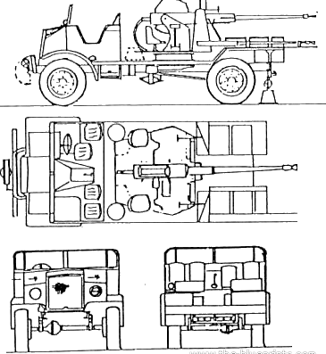 Tank Ford CMP + 40mm Bofors - drawings, dimensions, figures
