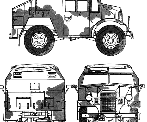 Танк Ford CMP FGT Quad Gun Tractor - чертежи, габариты, рисунки