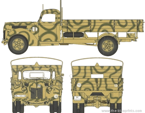 Tank Ford D V3000S Cargo Track (1941) - drawings, dimensions, pictures