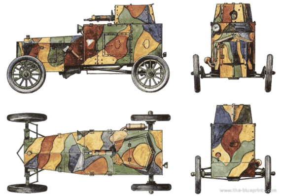Tank Ford FT-B Armored Car (1920) - drawings, dimensions, pictures